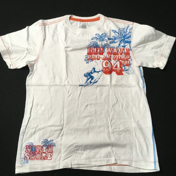 #N Old Navy Big Wave Pro-am Comp 94th Tee Shirt North Shore Mens L (10-12) White - Picture 1 of 8